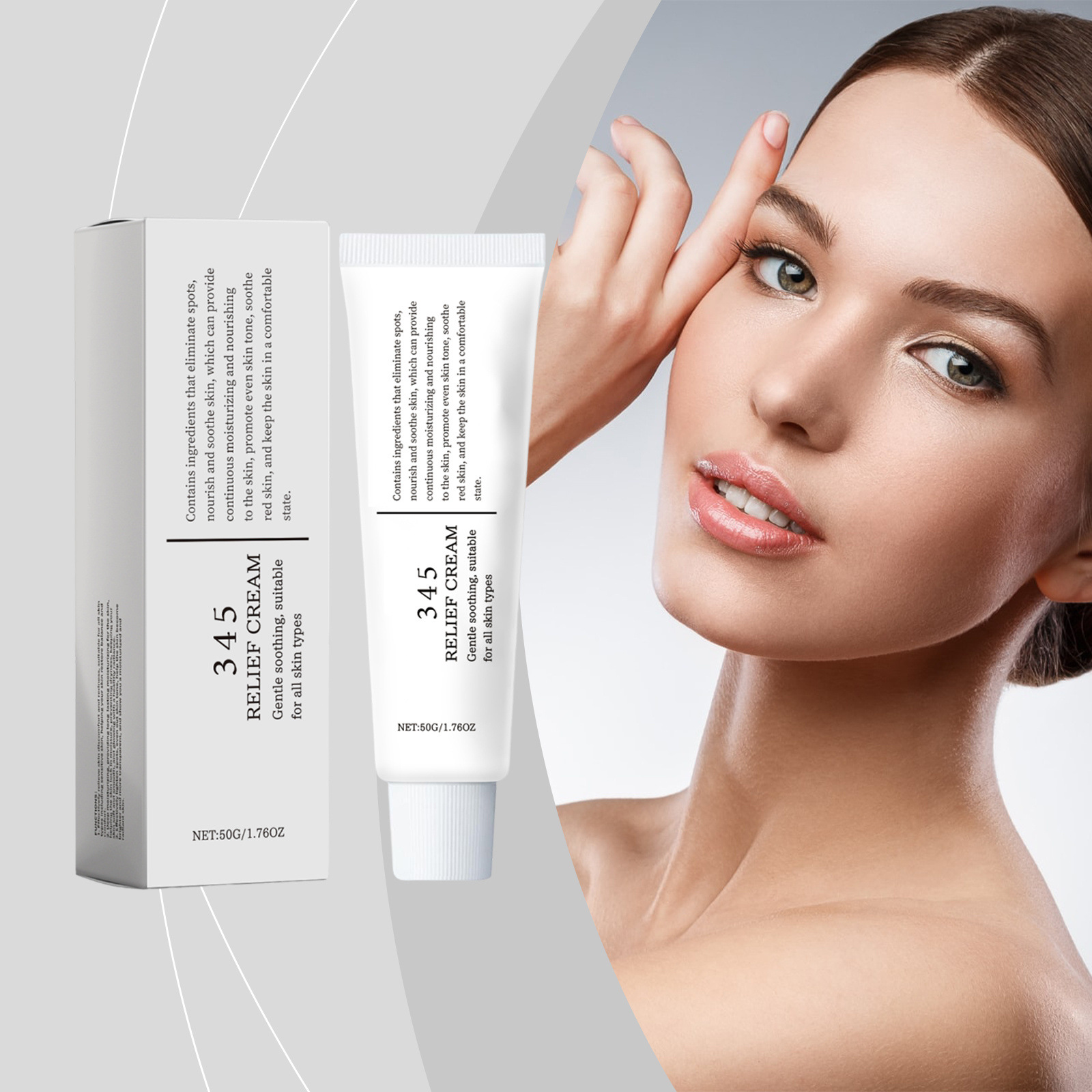 Skincare Glow Glowing - Krem 345 Relief, nawilżający, przeciw cukrowaniu,