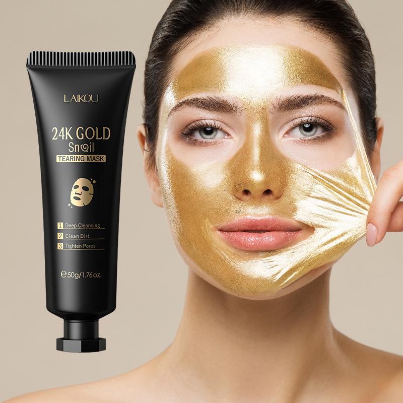 Snail Cream Gel - LAIKOU 24K złoto Sakura Peeling maska